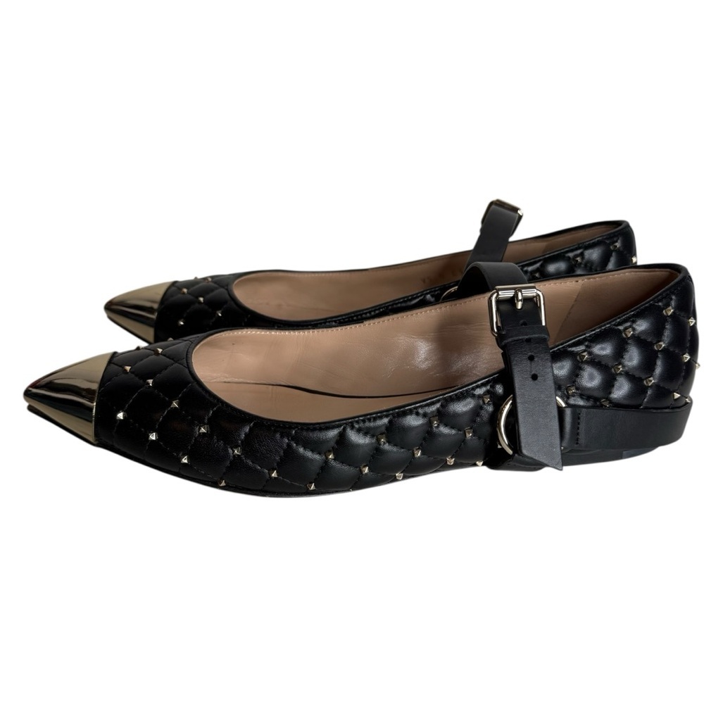 Valentino Garavani Studded Mary Jane Cap Toe Ballet Flats size 39.5 - Picture 7 of 12